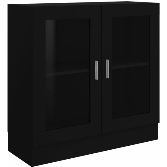 Vitrine Cabinet Black 82.5x30.5x80 cm Engineered Wood Vidaxl Black