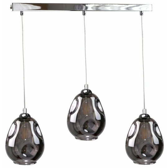 Keter Loki Bar Pendant Ceiling Light Silver, 60cm, 3x E27