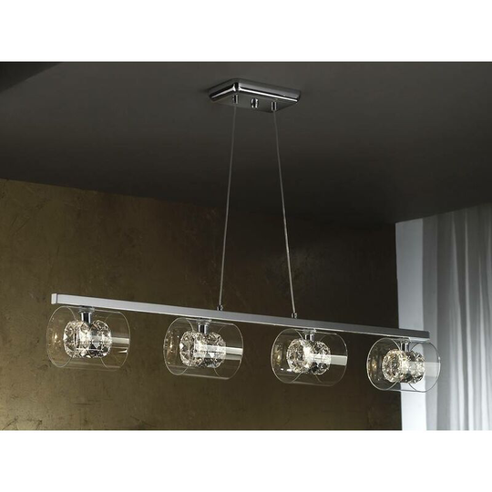 Schuller Flash - 4 Light Crystal Bar Ceiling Pendant Chrome, G9