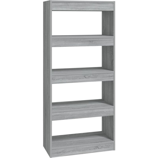 Book Cabinet/Room Divider Grey Sonoma 60x30x135 cm Engineered Wood Vidaxl Grey