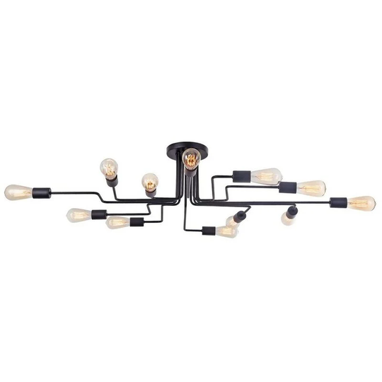 Gilbert Ceiling Lamp Black, 12 Light, E27