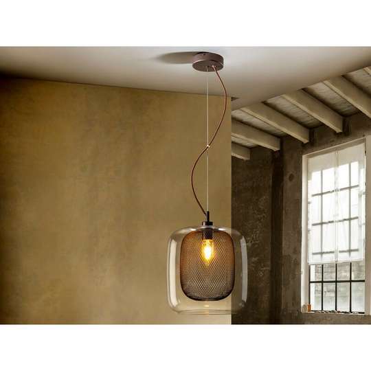 Schuller Fox - Pendant Light Cylindrical, Chocolate 1x E27