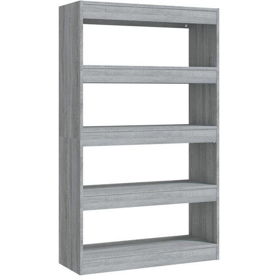 Book Cabinet/Room Divider Grey Sonoma 80x30x135 cm Engineered Wood Vidaxl Grey