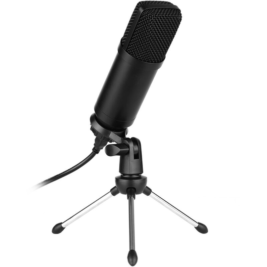 Asupermall - usb Condenser Microphone Computer Mic Kit with Mini Desktop Metal Tripod Stand Windscreen usb Cable for Music Recording Live Streaming