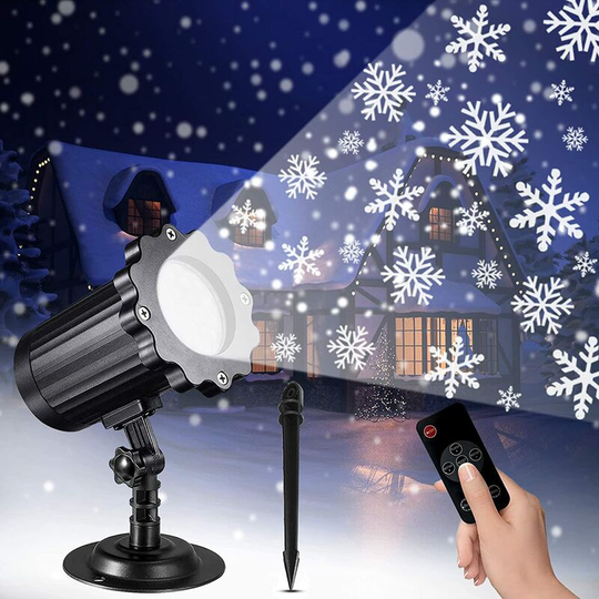 Aougo - Outdoor Christmas Projector, Christmas Projector with IP65 Waterproof Remote Control, Snowflake Projector for Outdoor and Indoor, Garden,