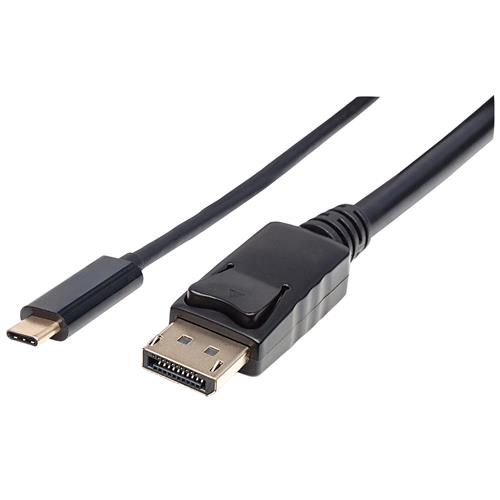 Manhattan USB-C to DisplayPort Cable 4K@60Hz 2m Male to Male Black Equivalent to Startech CDP2DP2MBD Three Year Warranty Polybag