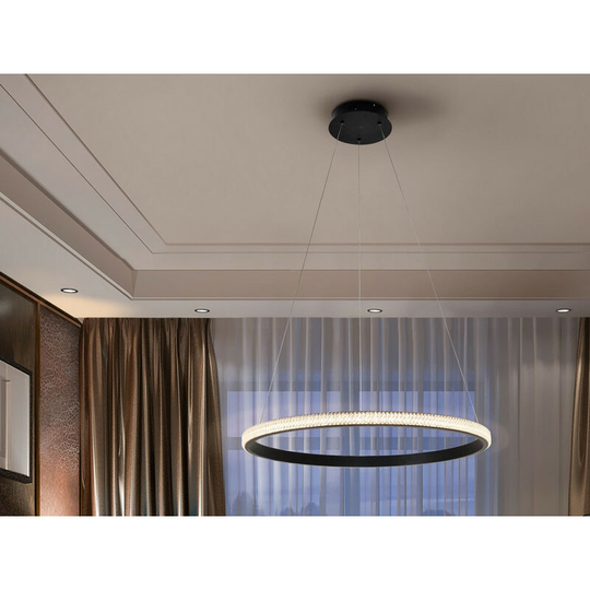 Schuller Ring - Integrated led Pendant Light, Sandblasted Black