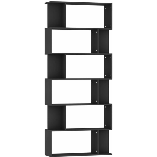 Book Cabinet/Room Divider Black 80x24x192 cm Engineered Wood Vidaxl Black
