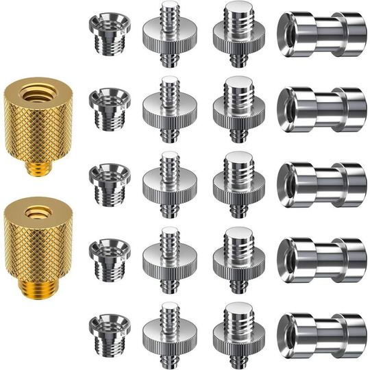 Adapter Screws, 22 Pcs 1/4' to 1/4', 3/8' to 1/4' Screw Thread Adapter Converter for Camera Tripod Monopod Ball Head Flash Light