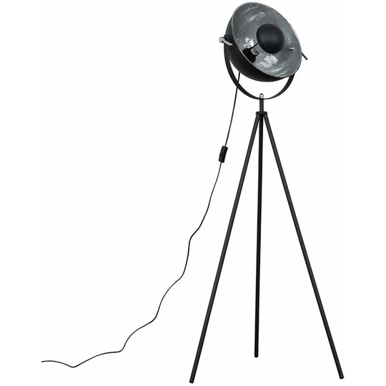 Tripod Floor Lamp Metal Photography Lighting - Grey & Silver - No Bulb