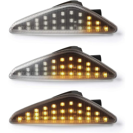 Aougo - 2Pcs Dynamic led Side Marker Blinker For E70 X5 E71 X6 F25 X3,Amber led Turn Signal Lights Blinker Repeater Position Indicators,Side Marker