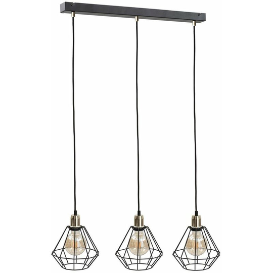 Keter Foskal Bar Pendant Ceiling Light Gold, 60cm, 3x E27