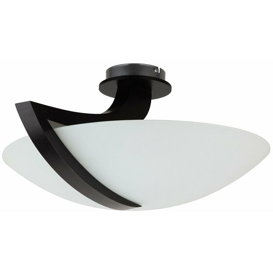Keter Vinci Bowl Semi Flush Ceiling Light Black, 54cm, 3x E14