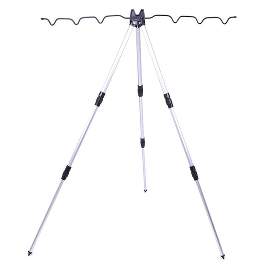 Aluminum Alloy Telescopic Fishing Rod Stand Rest Sea Fishing Rods Tripod Holder Fishing Pole Bracket Adjustable 3 Sections Fishing Accessory