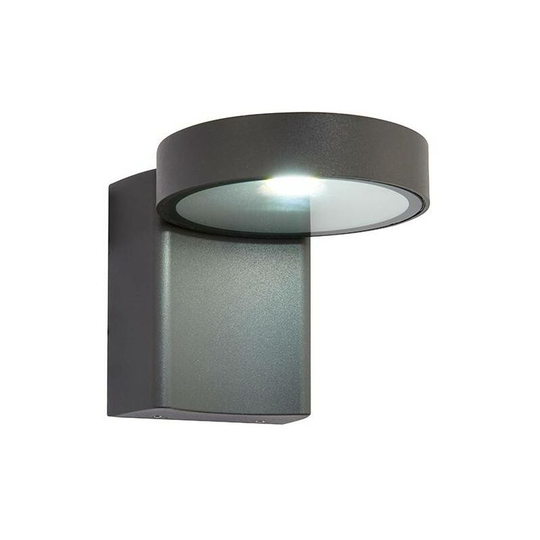 Saxby Oreti - Integrated led 1 Light Outdoor Wall Light Textured Dark Matt Anthracite, Glass IP44