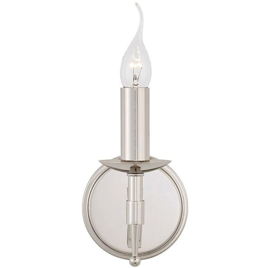 Interiors - 1 Light Indoor Candle Wall Light Polished Nickel Plate, E14