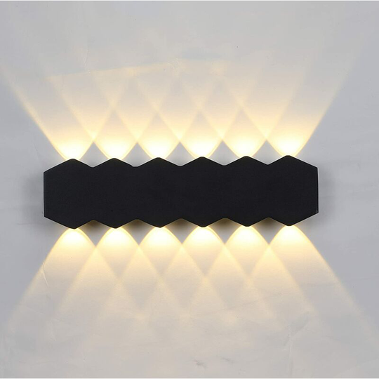 Aougo - 12W led 31cm Wall Light Indoor White Lamp Modern Up Down Spot Wall Lamp Aluminum Wall Lighting Warm White Light 3000K for Living Room Bedroom