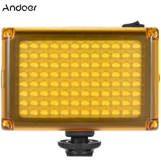 Mini Portable On-camera led Video Fill-in Light Panel 5400K/ 3200K CRI85+ with White & Orange Filters for Canon Nikon Sony dslr Camera Camcorder