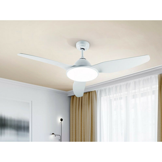 Schuller Orisho 6 Speed Ultra Quiet White Ceiling Fan with led Light, Remote Control, Timer & Reversible Functions