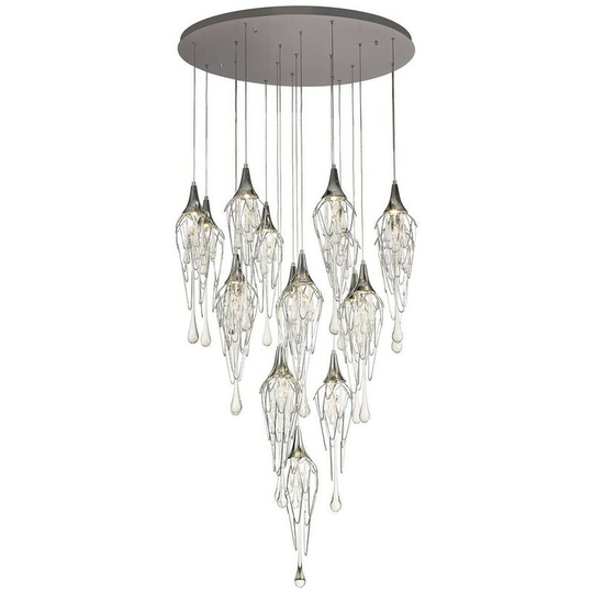 Ceiling Cluster Pendant Round 5M, 18 x GU10, Polished Chrome - Luminosa Lighting