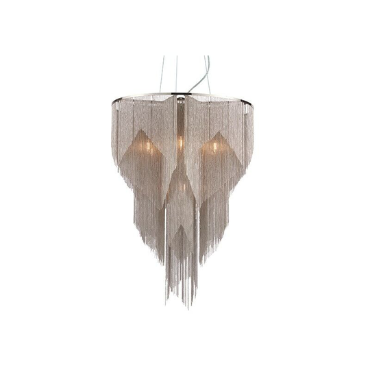 Endon Collection Lighting - Endon Lighting Loire - Pendant Bright Nickel Plate & Silver Effect Chain 6 Light Dimmable IP20 - E14
