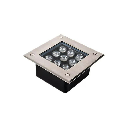 Aougo - Outdoor Square led Recessed Floor Light Stainless Steel IP67 Waterproof Material Strong Load Capacity led Ground Spotlight for Garden Stair