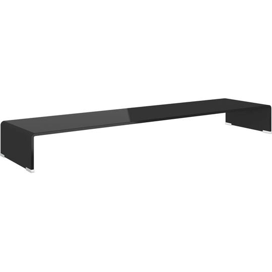Vidaxl - tv Stand/Monitor Riser Glass Black 120x30x13 cm Black