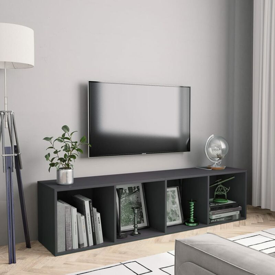 Book Cabinet/TV Cabinet Grey 143x30x36 cm - Grey