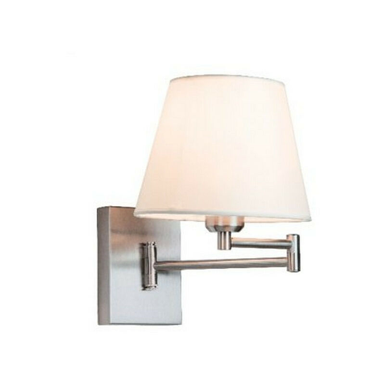 Larissa GUrkovo Sconce Wall Lamp 1 Light Metal Shade Chrome Beige