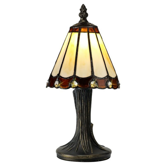 Luminosa Lighting - Tiffany Table Lamp, 1 x E14, Brown, Clear Crystal Shade