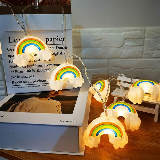 Rainbow String Lights, 20 LEDs, 3m, Warm White, Indoor Outdoor, Battery Powered, Wedding, Party, Home, Christmas Gift, Bedroom Decoration (20 LEDs)