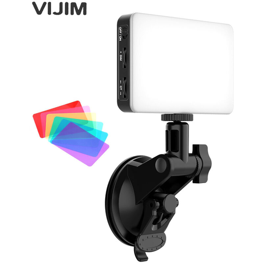 VIJIM VL120 Video Conference Lighting Kit with 3200K-6500K Dimmable Mini LED Video Light/ Suction Cup/ Silicon Cover/ Cold Shoe Mount Adapter/ 6pcs