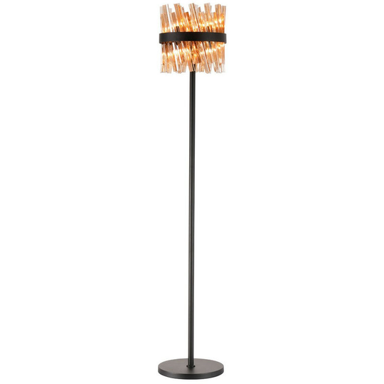 Luminosa Lysander 8 Light G9, Floor Lamp, Satin Black, Amber