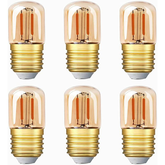 Aougo - Mini Tubular led Light Bulb, 1W T28 Edison led Filament Bulb E27 Screw Base 2200K Super Warm White Light Bulb for Decorative 80lm Non