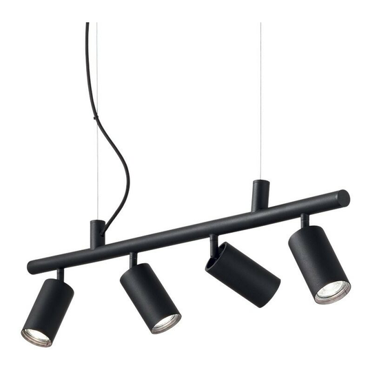 Ideal Lux dynamite - Indoor 4 Lights Spotlight Ceiling Pendant Lamp Black, GU10