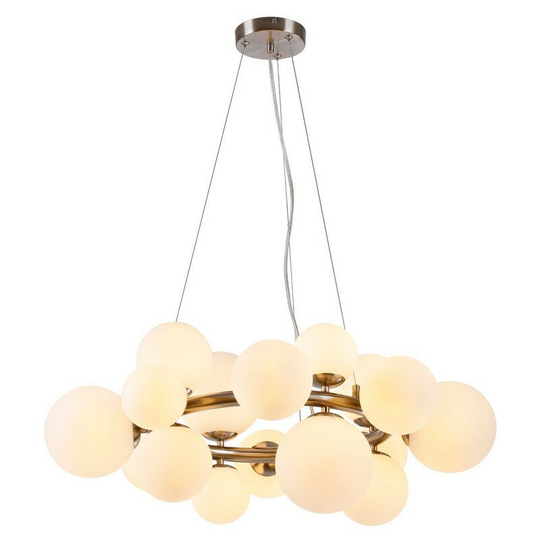 Luminosa Lighting - Luminosa Marshall Circular Ceiling Pendant, 16 Light G9, Satin Nickel, Opal Glass