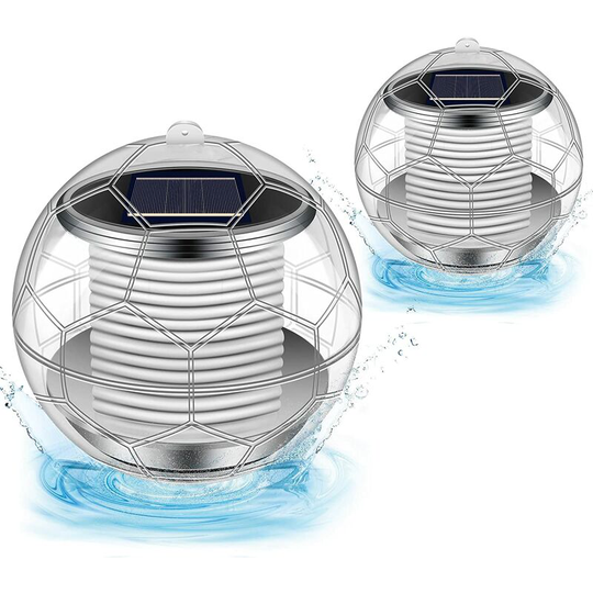Aougo - 2 Pack Solar Pool Lights, Waterproof Diving led Lights 7 Color Changing Ball Solar Lights for Pond Garden Pool Pond Outdoor Party Decoration