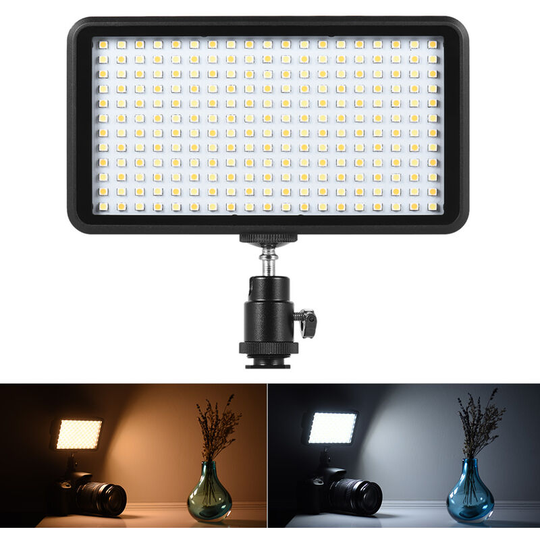 Andoer2 - Andoer Ultra-thin 3200K/6000K Dimmable Studio Video Photography led Light Panel Lamp 228pcs Beads for Canon Nikon dslr Camera dv Camcorder