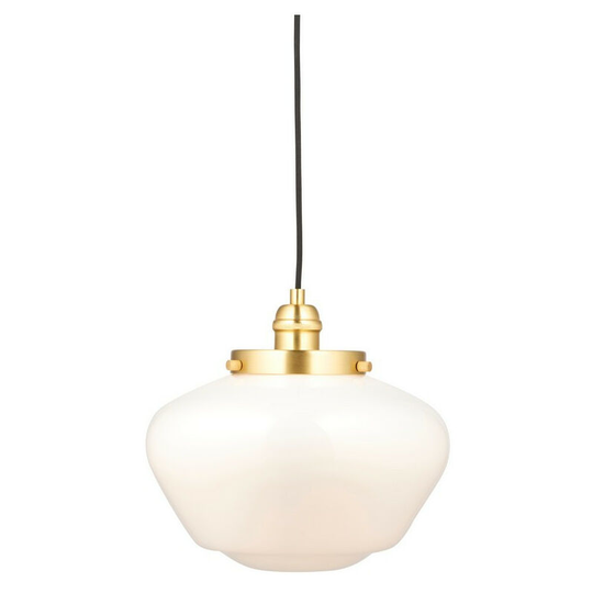 Merano Finale Pendant Ceiling Light Brass Plate & Opal Glass