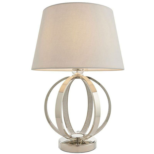 Endon Ritz - 1 Light Table Light Bright Nickel & Clear Faceted Acrylic (Base only), E27