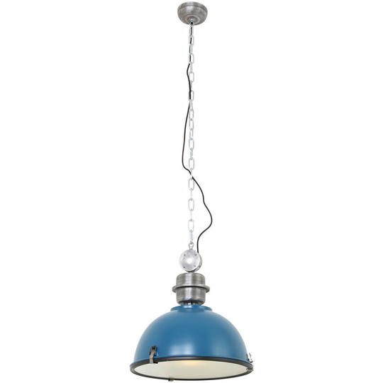 Sienna Tough Guy Dome Pendant Ceiling Lights Blue Fuchsia, Glass Matt, Metal