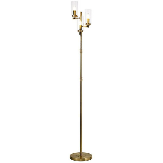 Floor Lamp, 3 x E14, Antique Brass - Luminosa Lighting