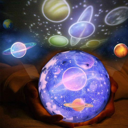 Bearsu - Projector Night Light Baby Stars Lamp, 360 Degree Rotating Planet Earth Moon Sea Starry Led Projector Light, usb Powered/Battery Operated,