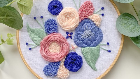 Beginning Modern Hand Embroidery: Make a Floral Hoop