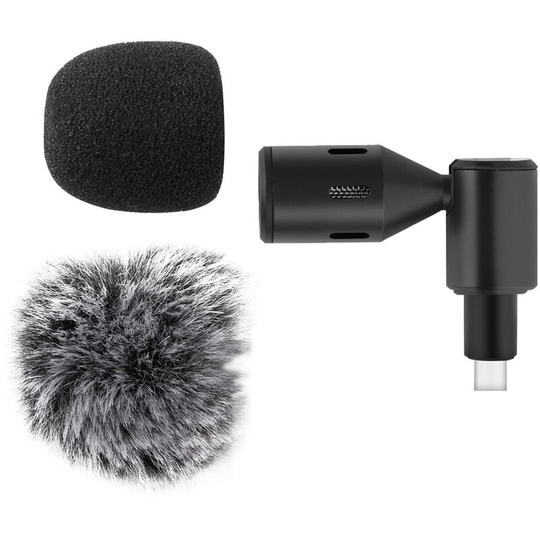 Mini Plug-in Smartphone Microphone Mobile Phone Mic Cardioid Pickup Type-C Plug 90¡ã Angle Adjustable with 2pcs Windscreen for Smartphone Live