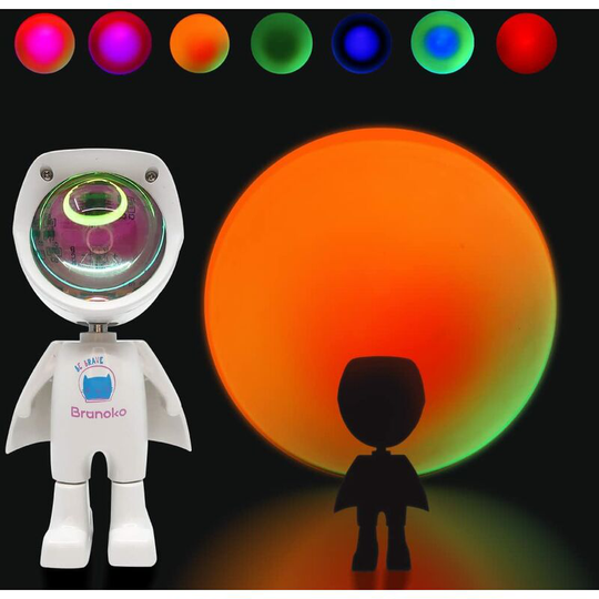 Swyeoot - Sunset projector lamp in the shape of an astronaut 7 colors - Sunset lamp with touch control - 360° adjustable child projector night light