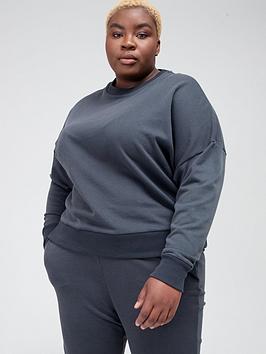 Adidas Studio Lounge Sweat (Plus Size) - Dark Grey