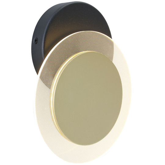 Sienna Lido Integrated LED Wall Light Black- Gold Matt, Transparent Edited