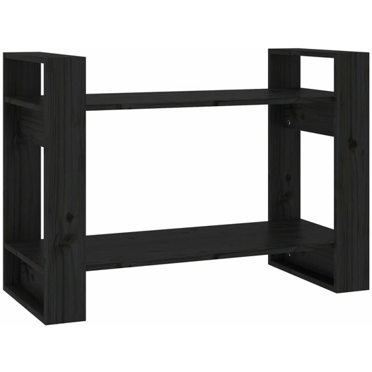 Book Cabinet/Room Divider Black 80x35x56.5 cm Solid Wood Pine Vidaxl Black