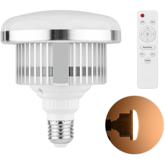 45W E27 led Bulb Video Light Bi-color 3000K-6000K with Remote Control Wide Voltage AC110~235V for Studio Portrait Photography Home House Lighting